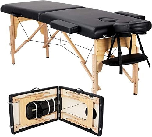 Table de massage pliante portable réglable (noire)