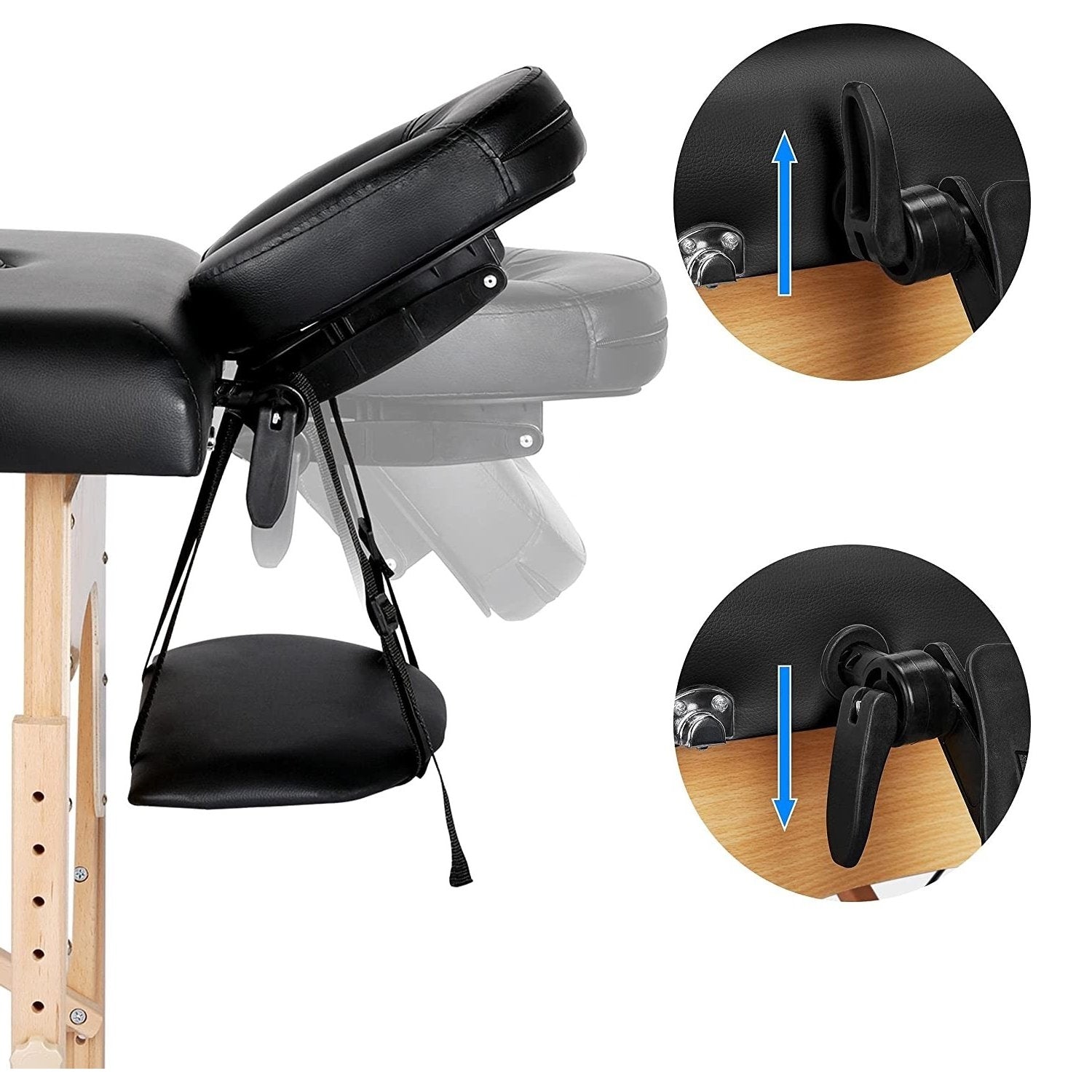 Table de massage pliante portable réglable (noire)