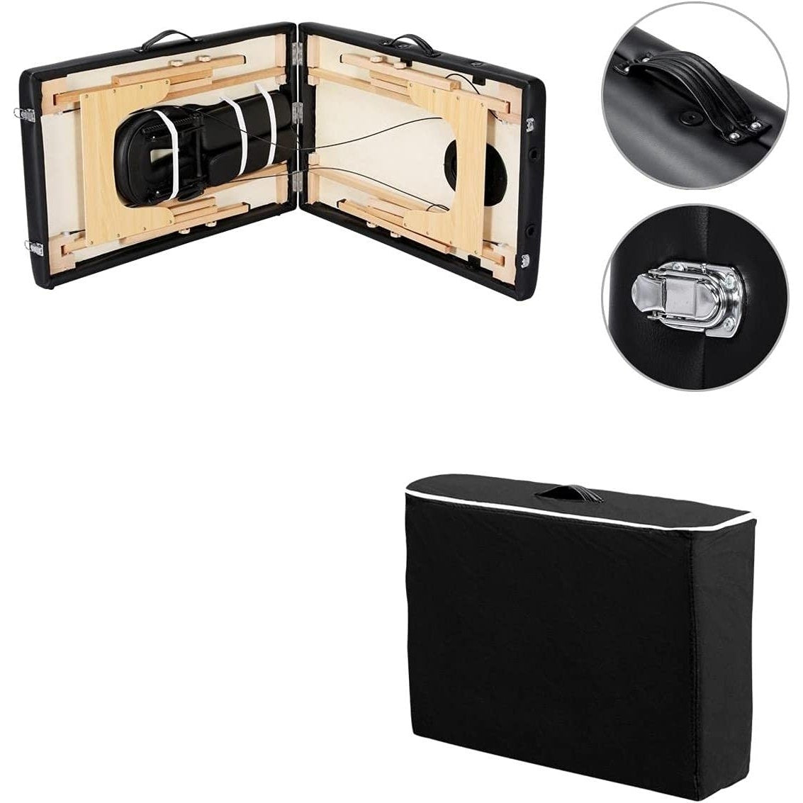Table de massage pliante portable réglable (noire)