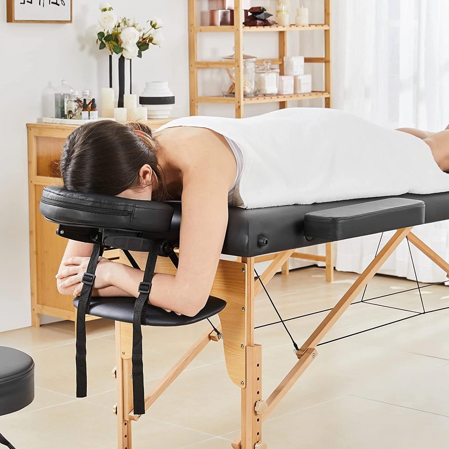 Table de massage pliante portable réglable (noire)
